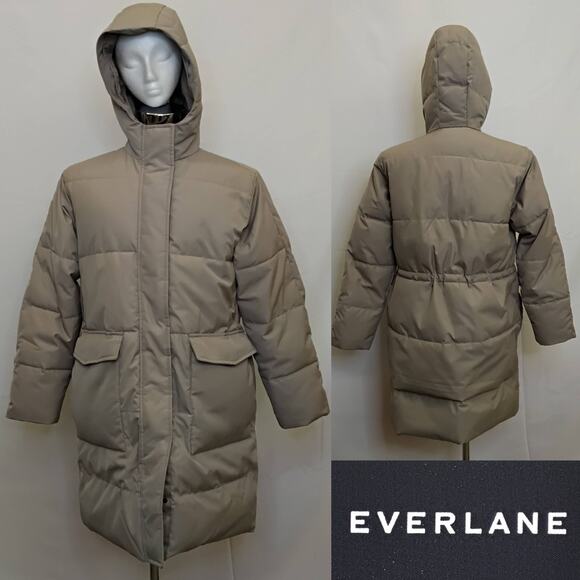 Everlane Other - Everland The Renew Parka Men's L Tan Hooded Long 100% Recycled Polyester #J5326
